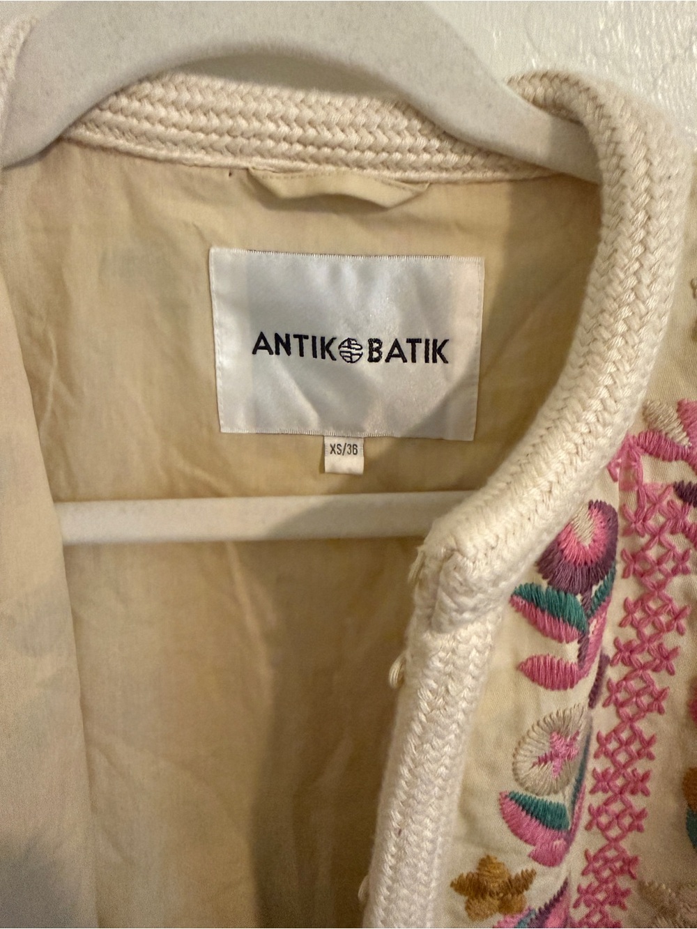 Anthropologie x Antik Batik Embroidered Floral Quilted Jacket XS 36 - Picture 4 of 4
